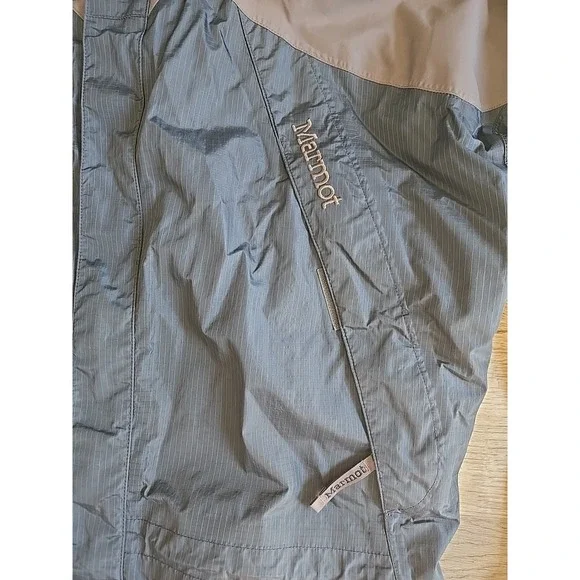 Marmot Jacket Mens XL Blue Gray Waterproof Hooded Ski Snowboard
